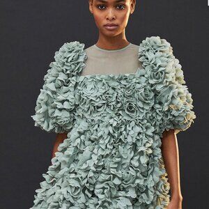 H&M Conscious 3D Flower Mint Green Dress (10)